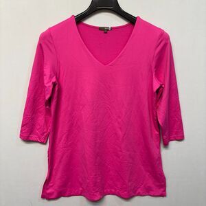 Judy P Women 3/4 Sleeve Tee T-Shirt Top Size Large Pink Microfiber D014 -30